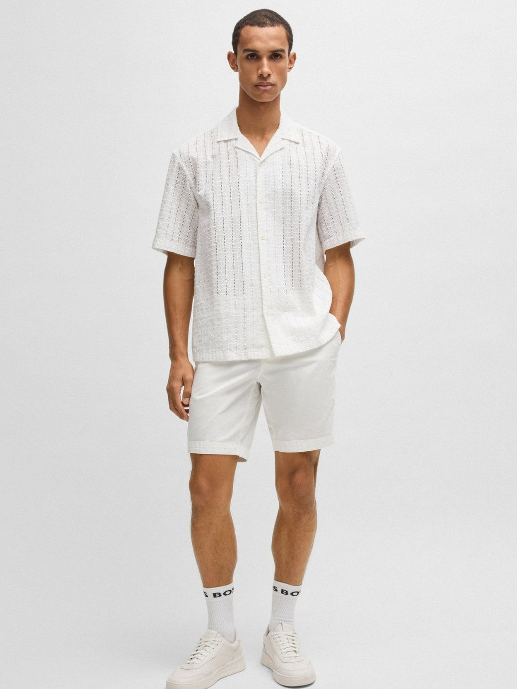 SLIM STRETCH-COTTON SHORTS