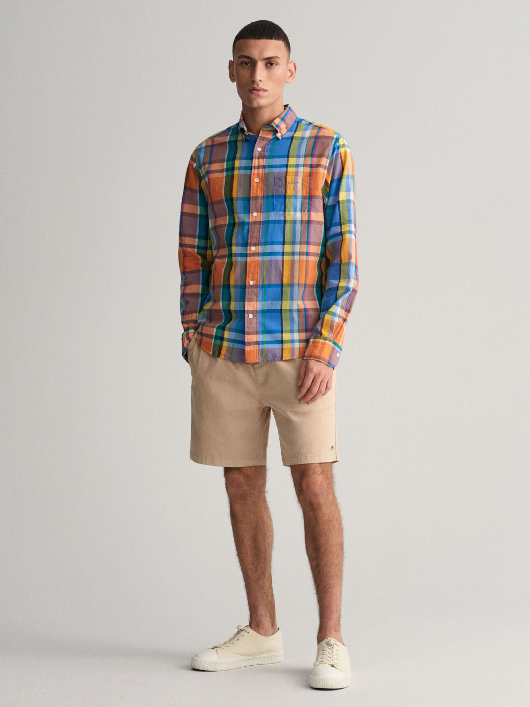 REGUALAR FIT COLORFUL MADRAS SHIRT