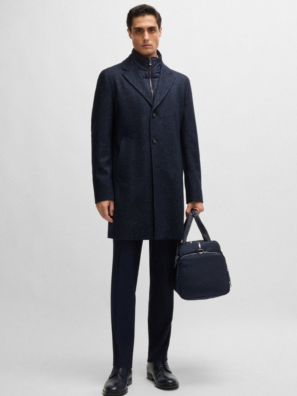 SLIM-FIT COAT WITH DETACHABLE ZIP-UP