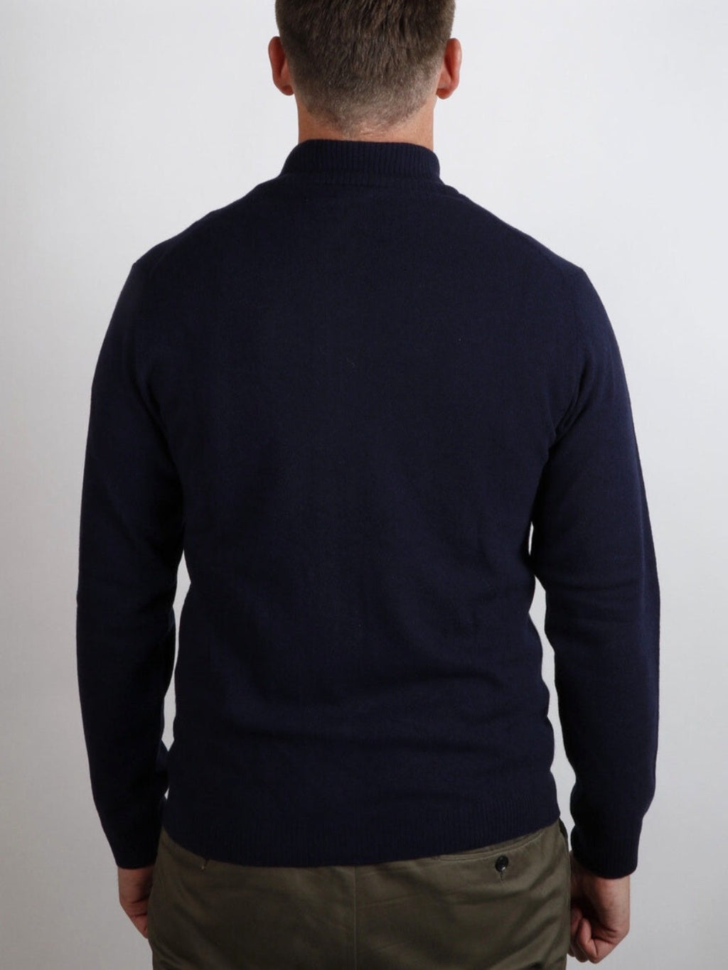 CASHMERE BLEND FULL-ZIP TURTLENECK