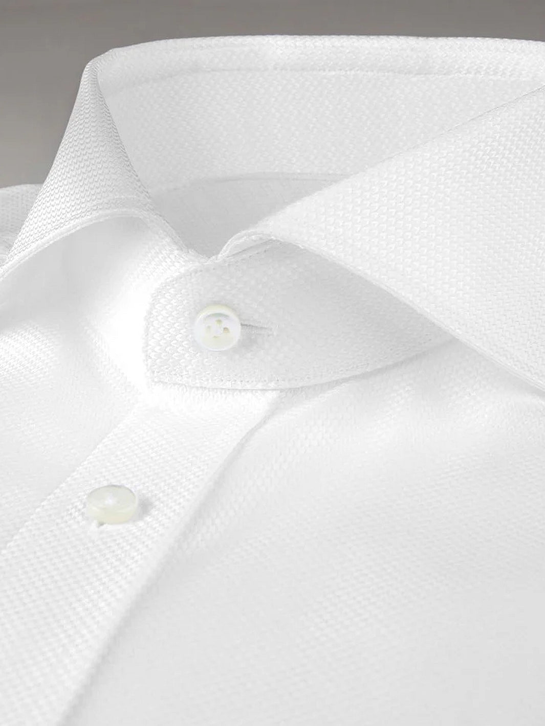 SLIMLINE  WHITE  TEXTURED TWILL SKJORTE